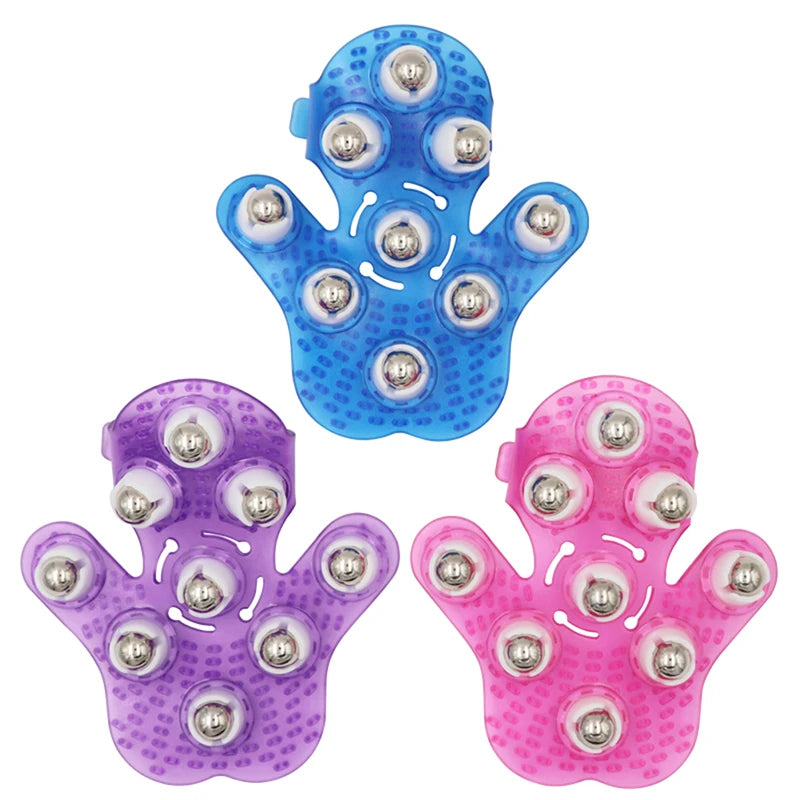 Palm Massage Glove – 9 Metal Roller Balls, 360° Body Massager Body Massage Glove Axl