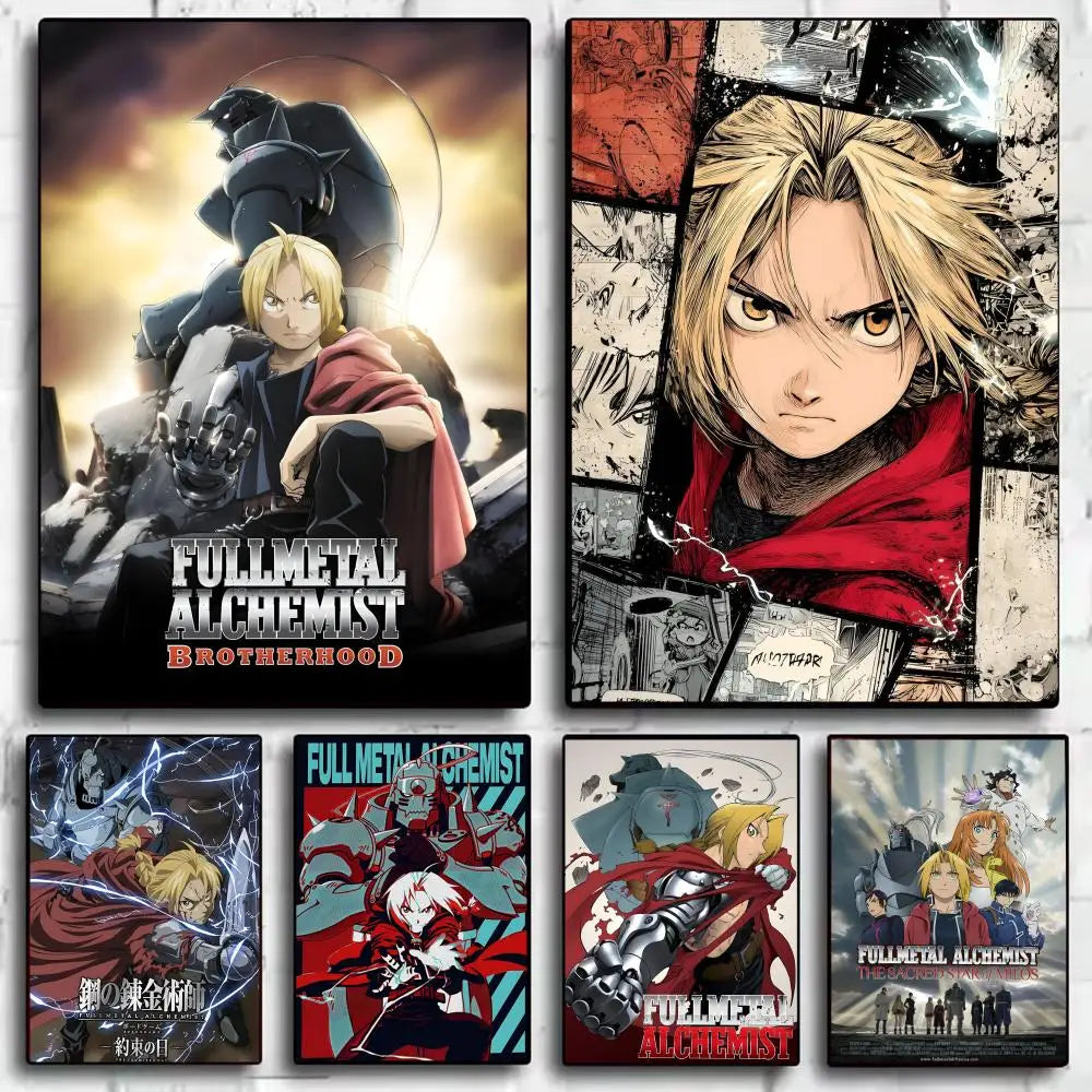 Fullmetal Alchemist Self-Adhesive Poster | Anime Wall Art Sticker Anime Wall Poster Axl