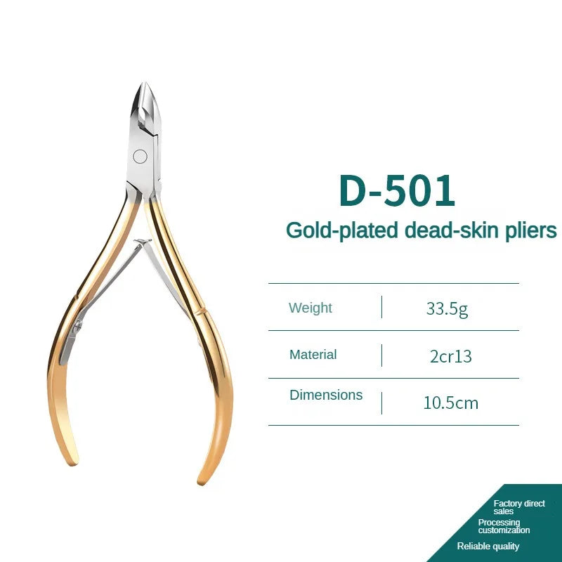 Stainless Steel Cuticle Nipper D501 – Professional Nail Tool Cuticle Nipper Axl Gold Plating