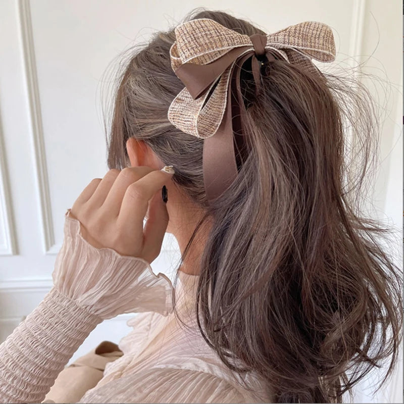 Korean Bow Hair Clip – High Ponytail Barrette for Women Bow Hair Clip Axl