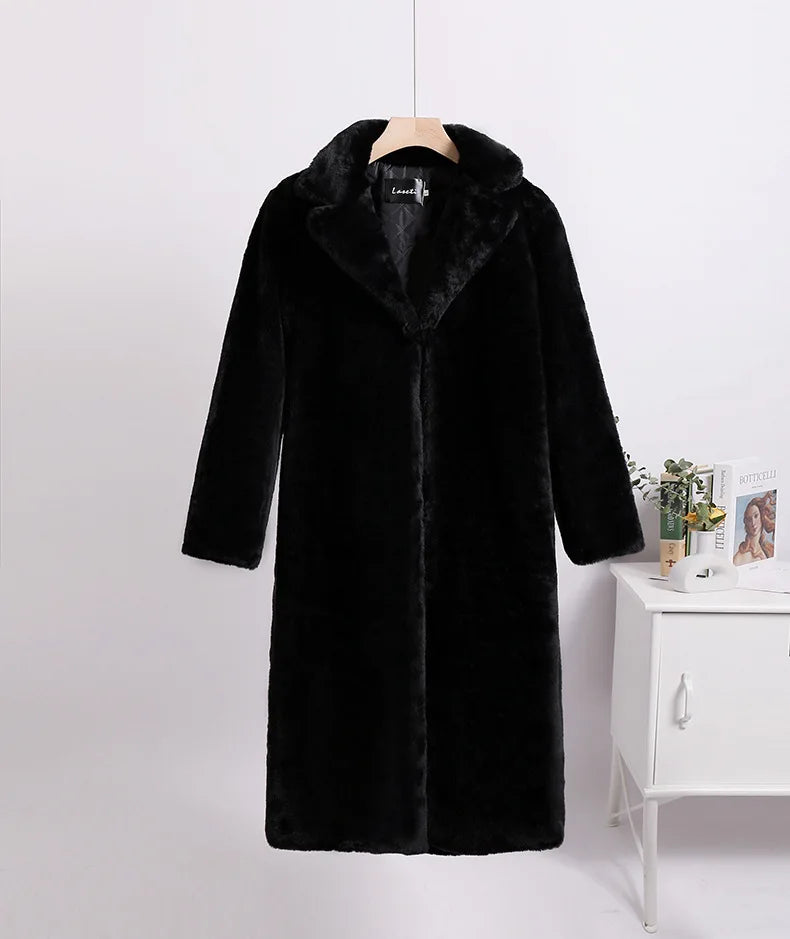 Women's Faux Fur Long Plush Coat – Plus Size S–5XL Winter Faux Fur Coat Axl Black 4XL-5XL China Mainland