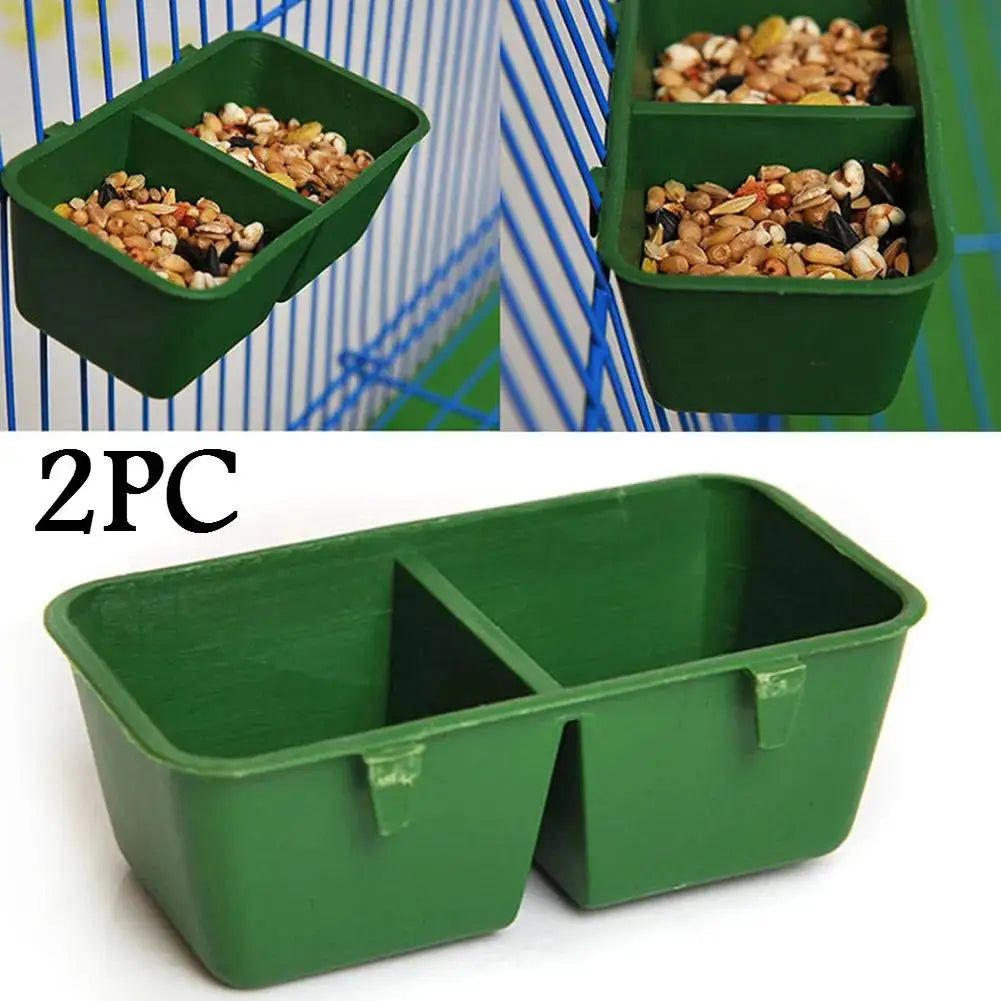 2-in-1 Dual Bird Feeder Bowl for Parrot & Pigeon – 2 PCS Bird Feeder Bowl Axl