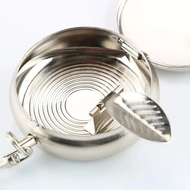Mini Stainless Steel Pocket Ashtray with Keychain | Car Travel Pocket Ashtray Axl
