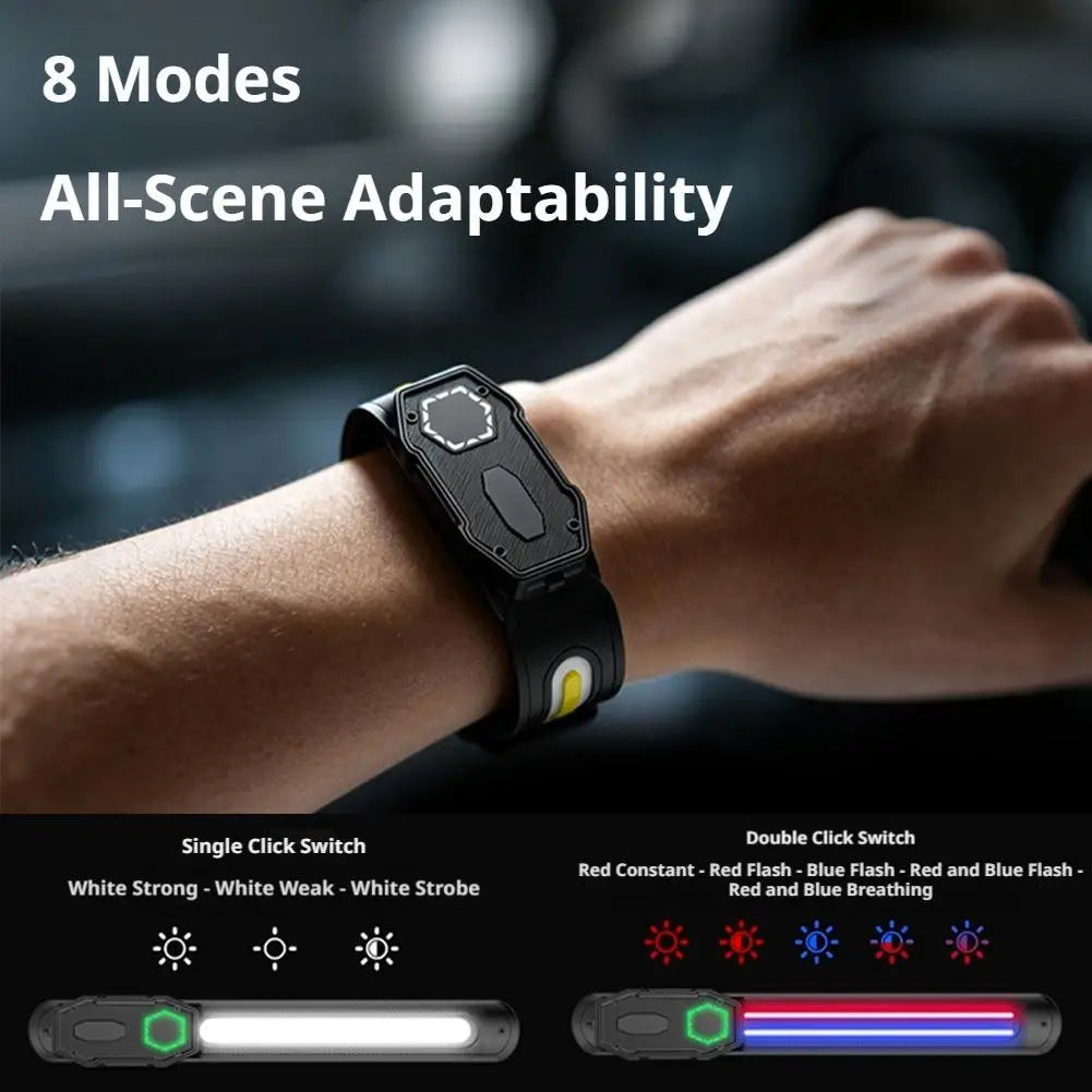 3-in-1 COB LED Headlamp Wristband USB Rechargeable Work Light Rechargeable Headlamp Axl