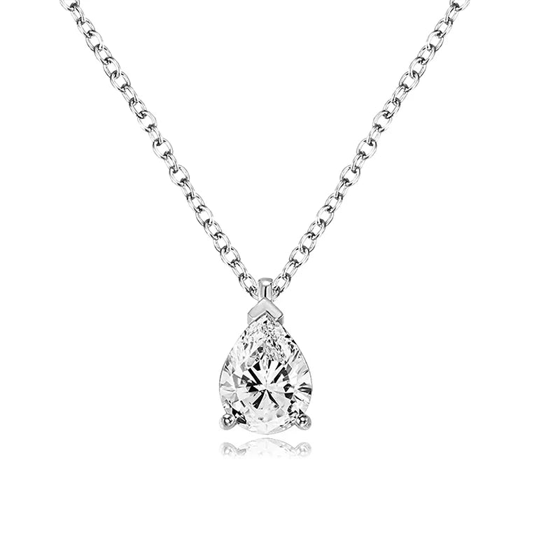 Huitan Waterdrop CZ Pendant Necklace – Women's Minimalist Jewelry Pendant Necklace Axl XL1383 45CM