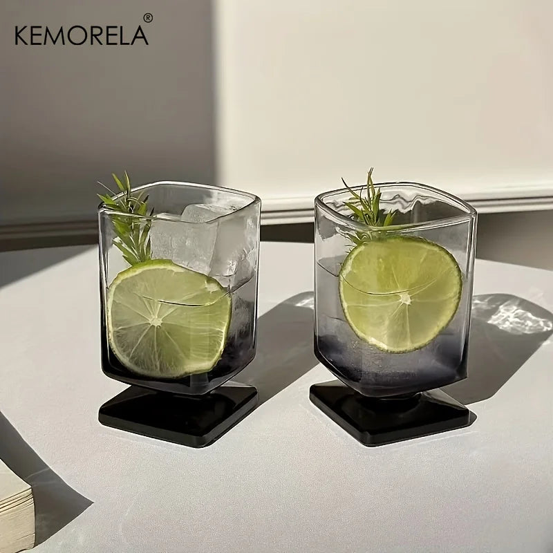 Square Black Gradient Glass Tumbler – Cocktails & Whiskey Glass Tumbler Axl