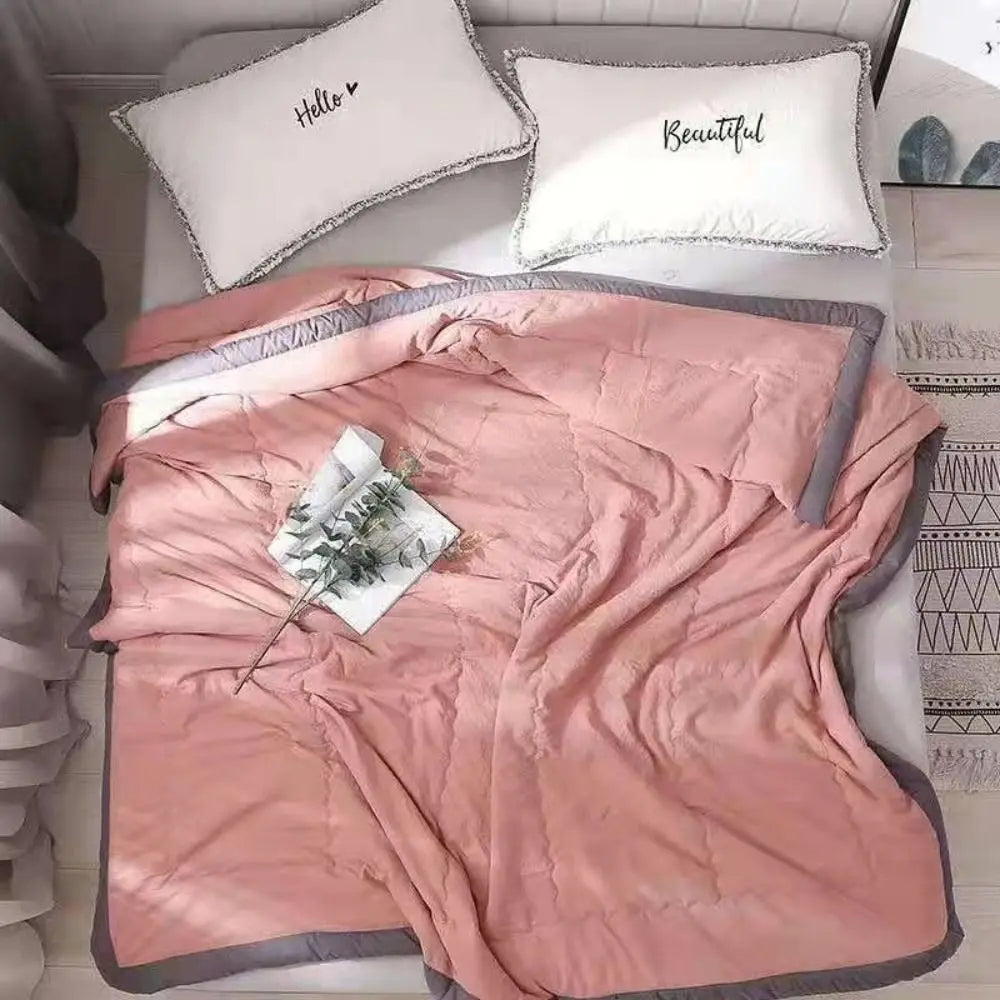 Double-Sided Cooling Blanket – Breathable Cotton Summer Quilt Cooling Blanket Axl