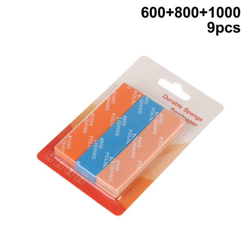 Wet/Dry Sponge Sandpaper Set 9/12 Pcs – #400 to #2000 Grit Sanding & Polishing Kit Axl A2