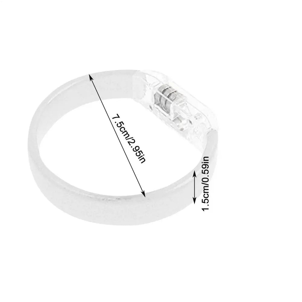 LED Light-Up Bracelet – Multicolor Flashing Glow Wristband LED Glow Bracelet Axl White