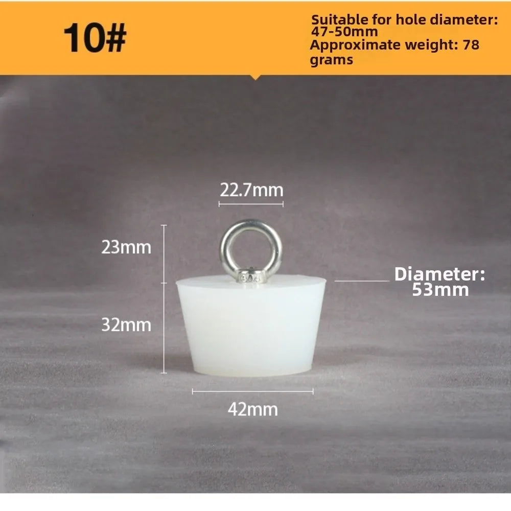 Tapered Silicone Stopper with Steel D-Ring – Universal Plug Drain Stopper Plug Axl 10