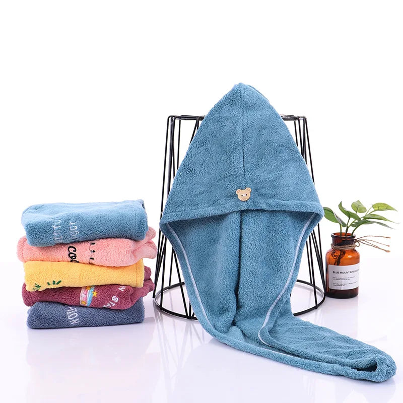 Quick-Dry Microfiber Hair Turban Towel Cap – Super Absorbent Hair Drying Turban Axl A