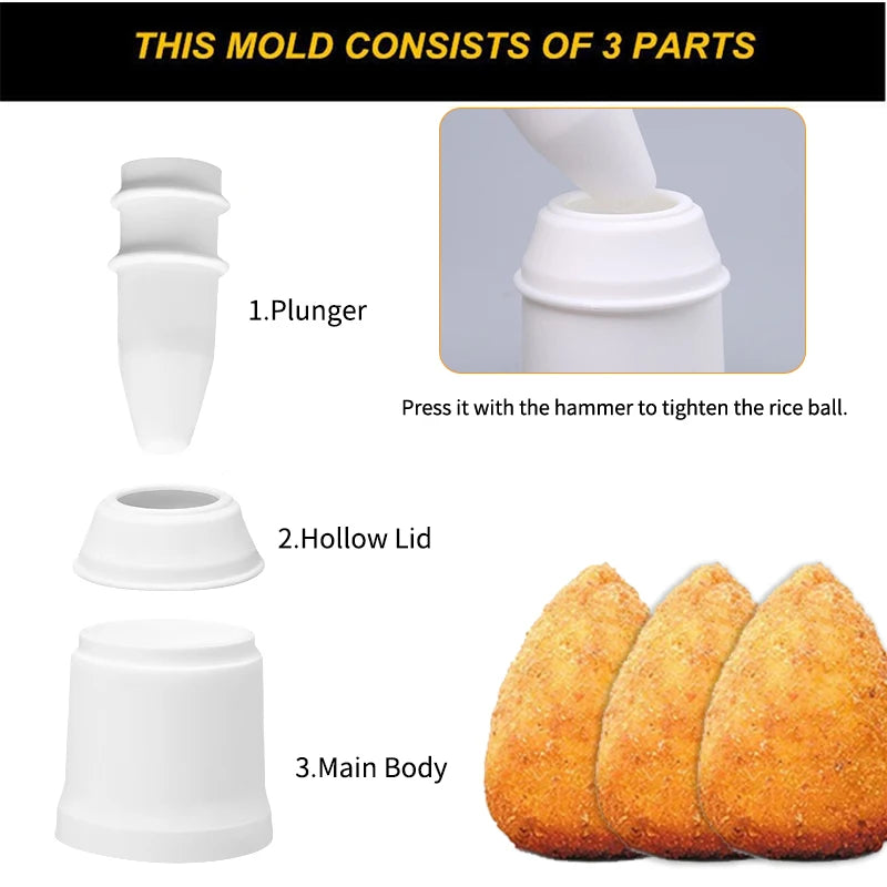 PGY Arancini & Rice Ball Mold – DIY Sushi & Meatball Maker Kitchen Mold Tool Axl