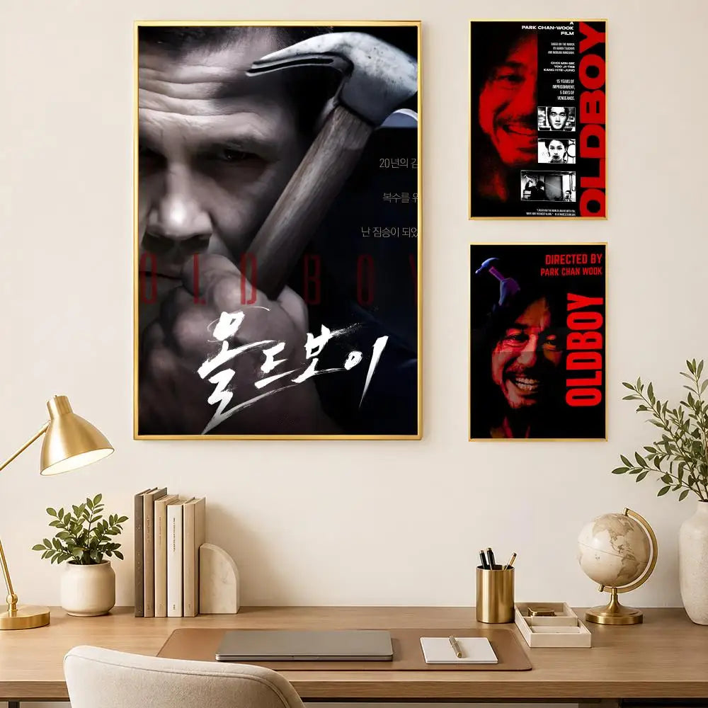 Oldboy Movie Poster Self-Stick HD PVC Waterproof Wall Art Movie Wall Poster Axl