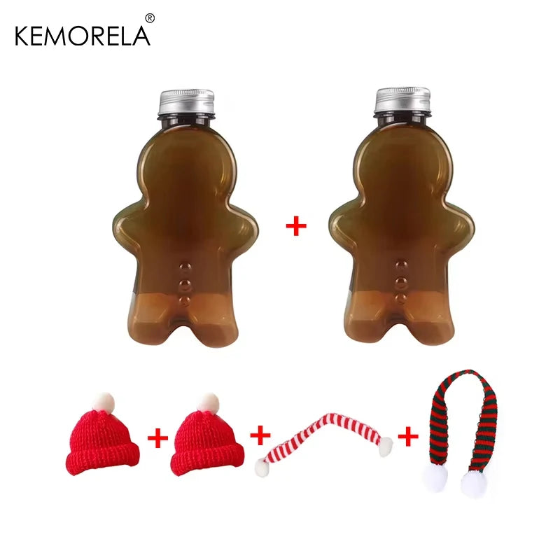 KEMORELA Gingerbread Man Christmas Water Bottle – Kids Gift Kids Water Bottle Axl Brown 2 Pieces 201-300ml