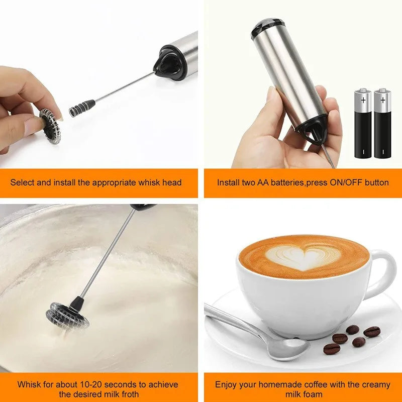 BALASHOV Handheld Electric Milk Frother – Battery Powered Whisk Handheld Milk Frother Axl