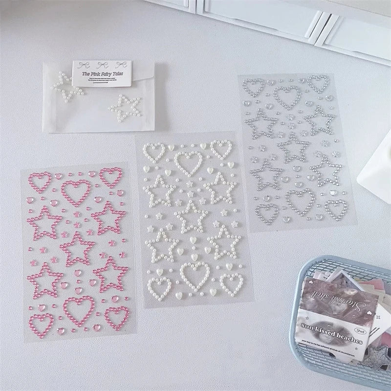 3D Star & Heart Rhinestone Stickers – Kids DIY Craft Gems Craft Sticker Sheet Axl