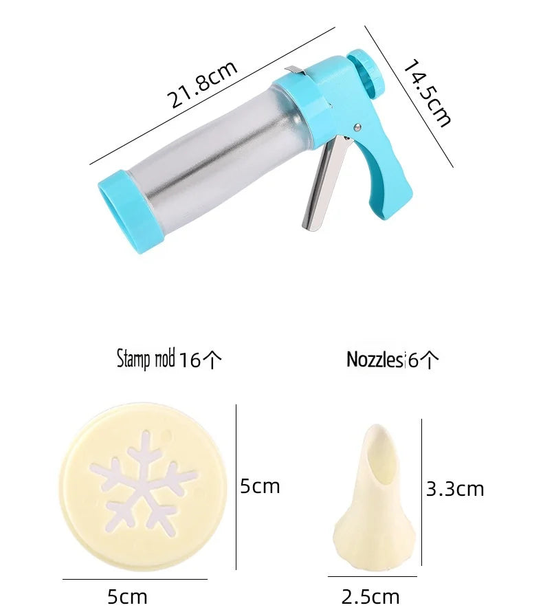 23-Piece Cookie Press Gun Kit – Biscuit & Cake Decorator Cookie Press Kit Axl