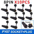 10-Pack IP67 Waterproof 24-Pin Connector Plug & Socket Set Waterproof Electrical Connector Axl 8P Threaded 10pcs