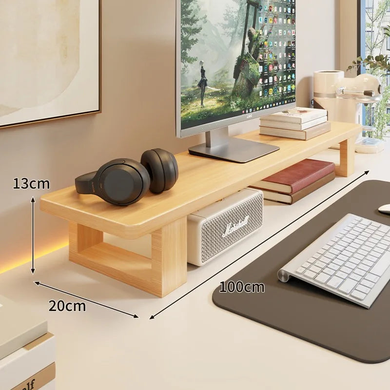 Monitor Stand Riser with Storage – Screen & Keyboard Shelf Monitor Stand Riser Axl burlywood