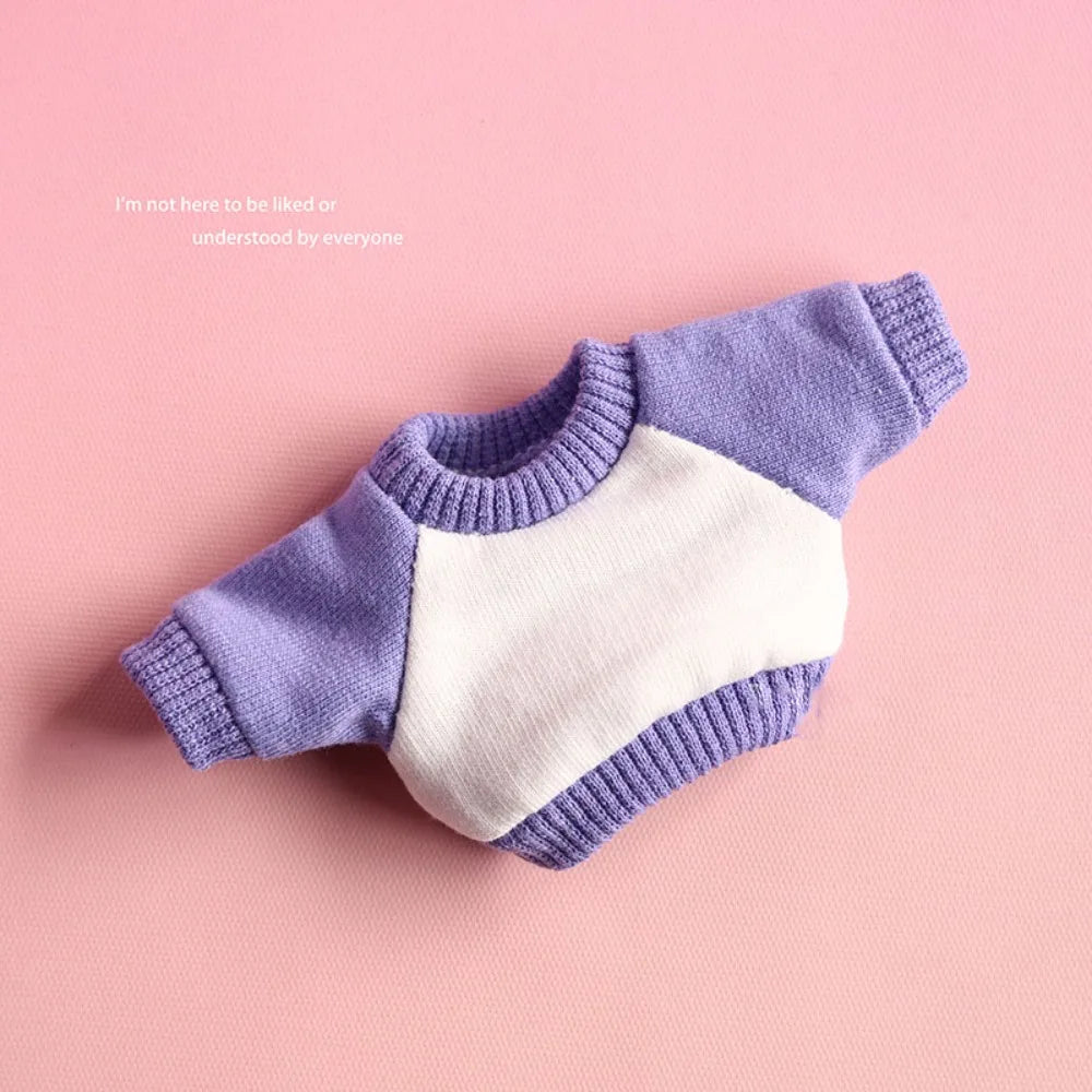Handmade Hoodie for 10cm Cotton Dolls – Sweatshirt Outfit Doll Clothing Axl Purple without Hat