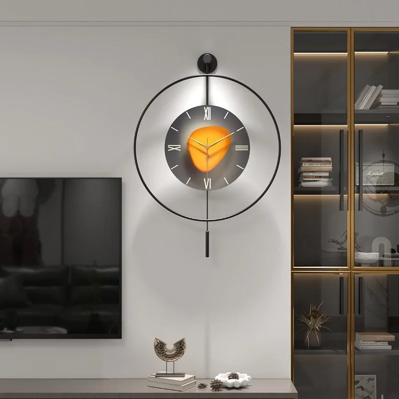 Modern Silent Wall Clock – Minimalist Metal Round 50/60CM Wall Clock Axl
