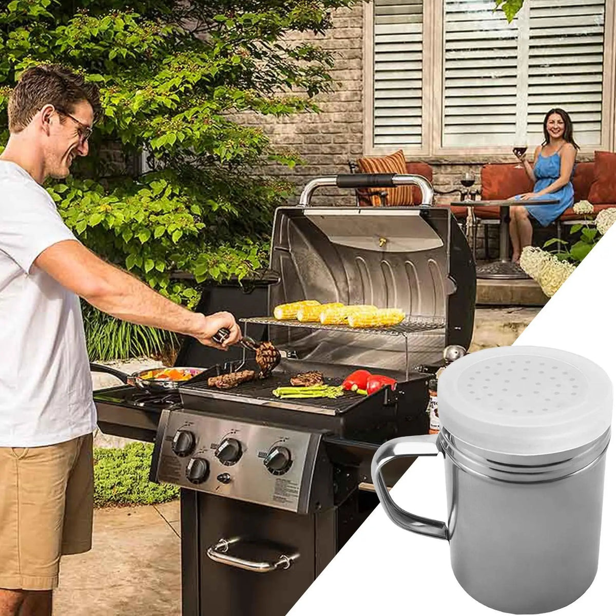 Stainless Steel Seasoning Shaker | Rustproof Fine Mesh Dredge Seasoning Shaker Axl