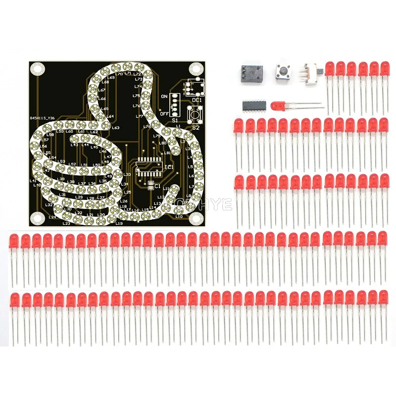 DIY LED Thumb Flowing Light Soldering Kit – 81 LEDs Microcontroller DIY Electronics Kit Axl