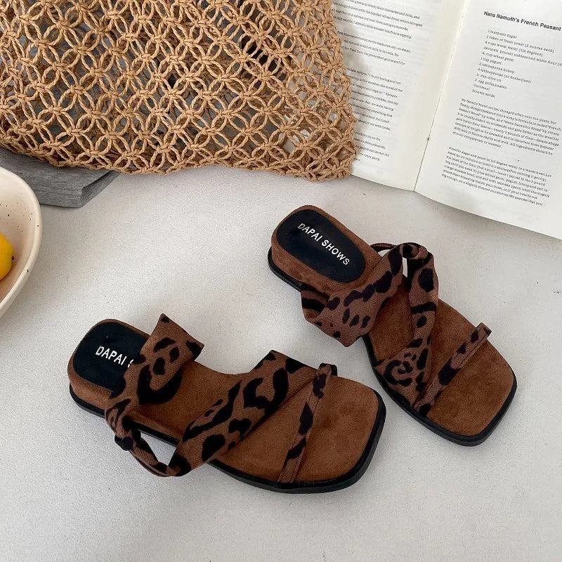 Women's Wedge Platform Slides – Vintage Thick Sole Summer Slippers Wedge Platform Slides Axl Leopard 35