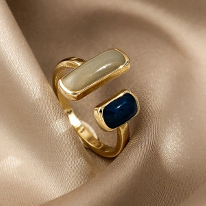 Vintage Opal Stone Open Adjustable Ring – Women's Fashion Jewelry Fashion Ring Axl
