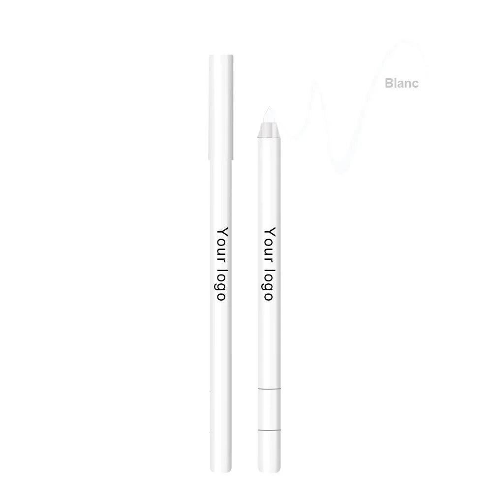 Waterproof Gel Eyeliner Pencil with Built-In Sharpener | Vegan Gel Eyeliner Pencil Axl White Pencil 01 5pcs with logo