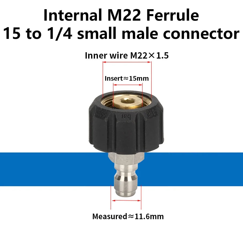 M22 Pressure Washer Adapter – 3/8 & 1/4" Quick Coupler Pressure Washer Adapter Axl 16mm Style 2
