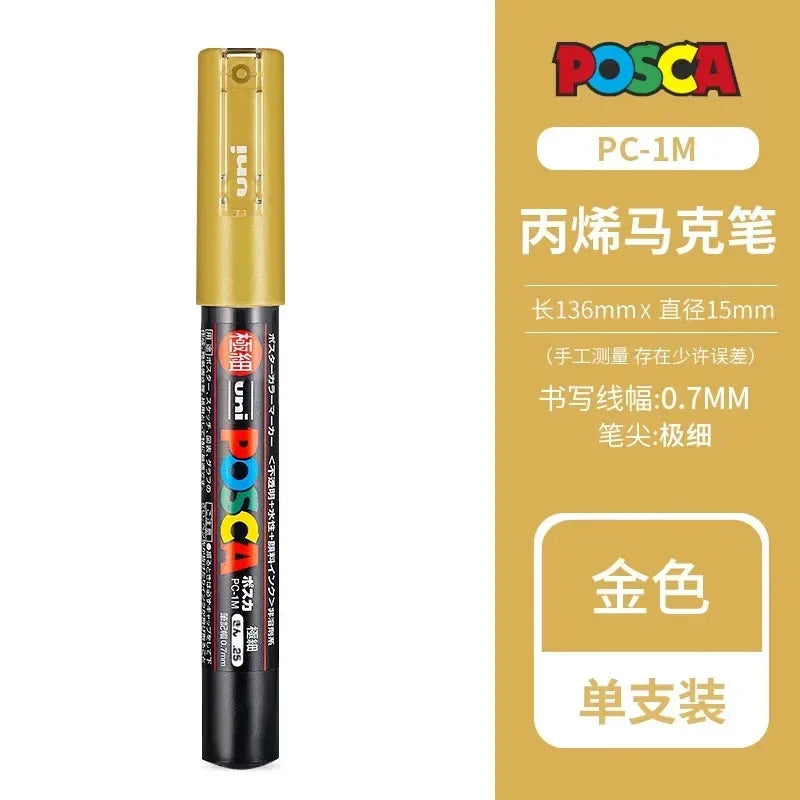 Uni POSCA Acrylic Paint Markers PC-1M 3M 5M – Multi-Colour Acrylic Paint Markers Axl PC-1M Golden