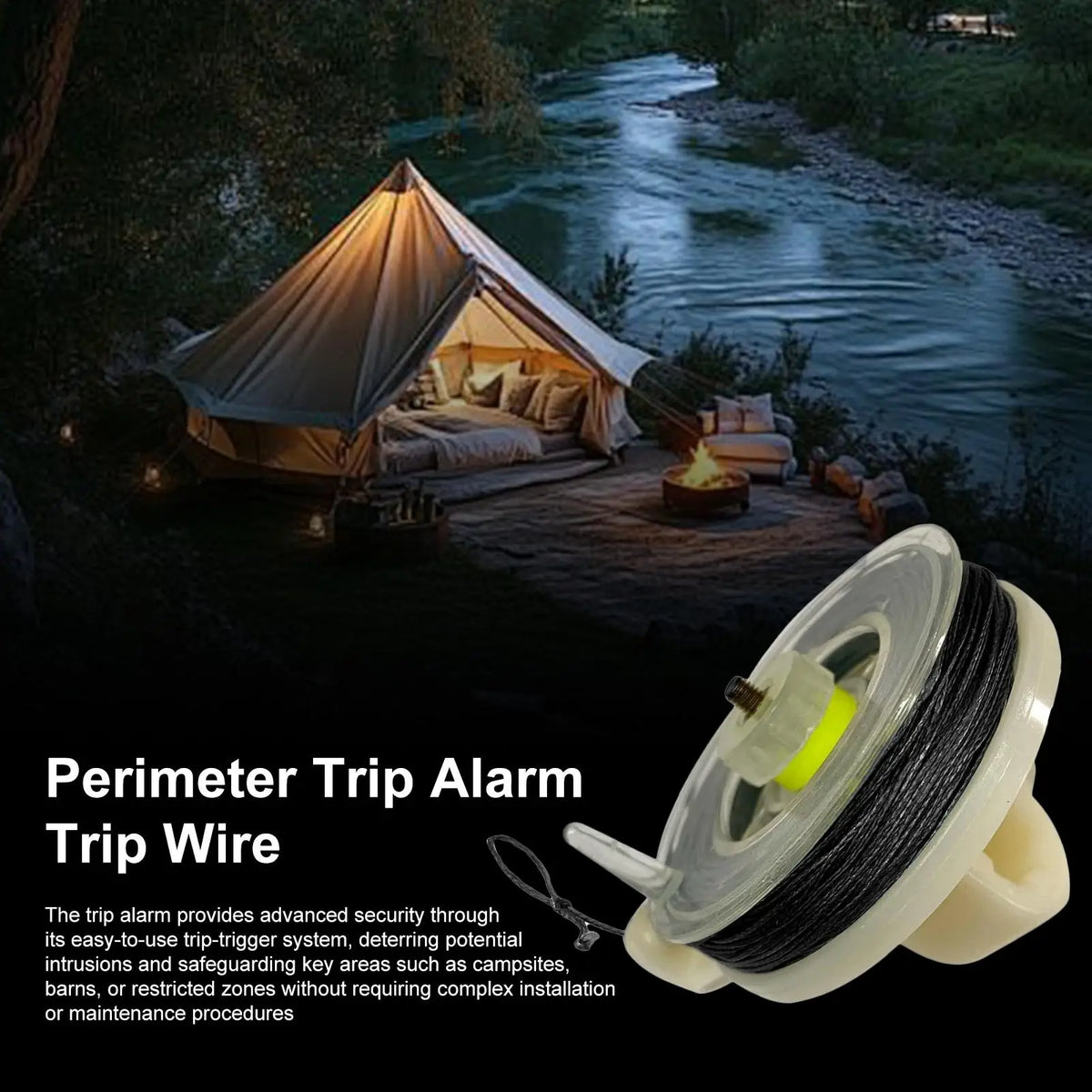 Outdoor Perimeter Trip Wire Alarm – 25m Reusable Reel Perimeter Trip Alarm Axl