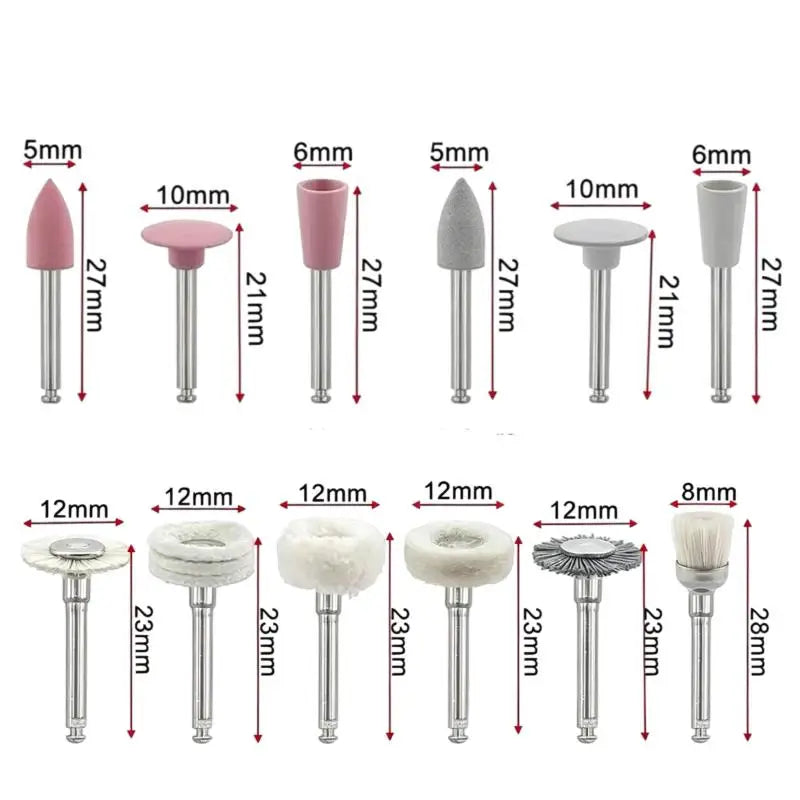 12-Piece Silicone Mixed Grinding & Polishing Head Set | DIY Rotary Tool Accessory Axl No plug Onesize