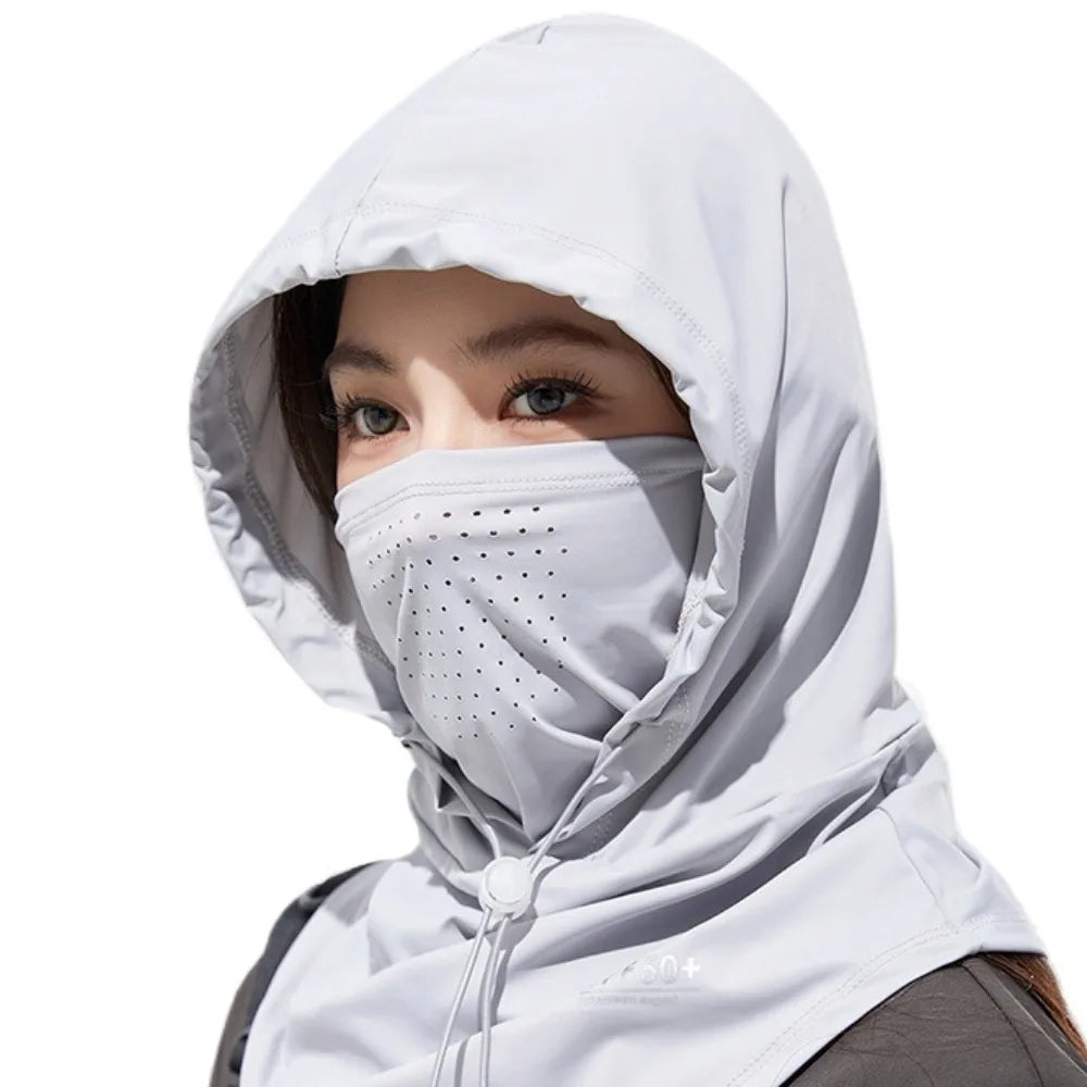 UV Protection Ice Silk Balaclava Hat – Full Face Sun Cover Balaclava Sun Hat Axl Light Grey