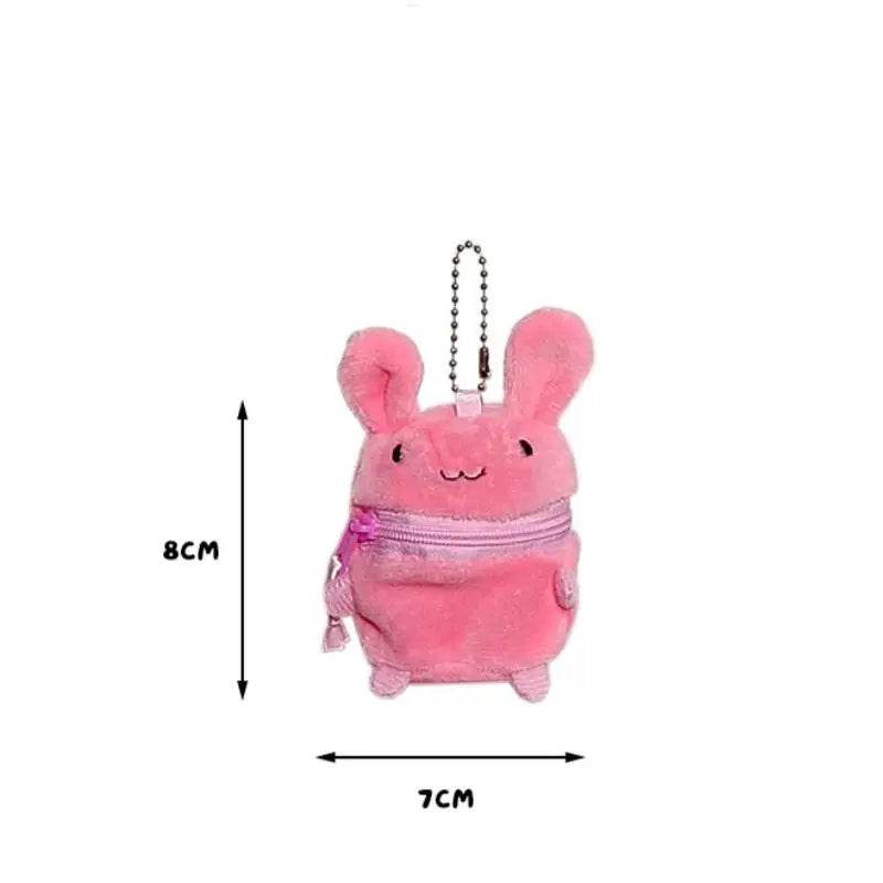 Mini Fluffy Rabbit Plush Coin Purse Keychain – Cute Pouch Plush Coin Purse Axl