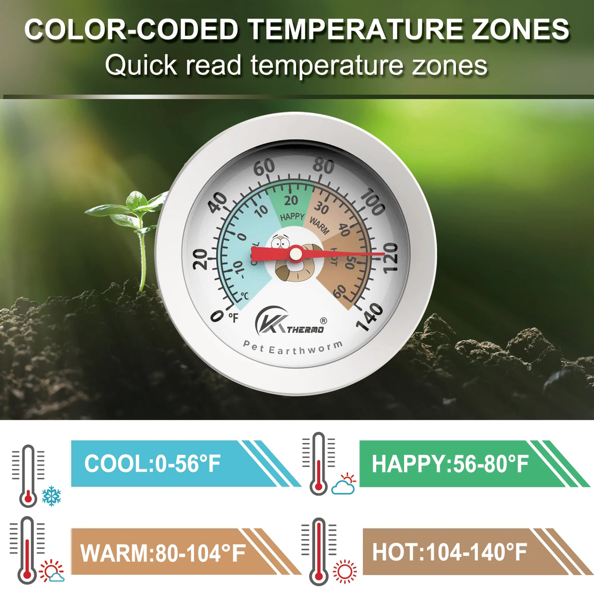 Soil Thermometer 20cm Stainless Steel Probe – Garden & Compost Soil Thermometer Axl