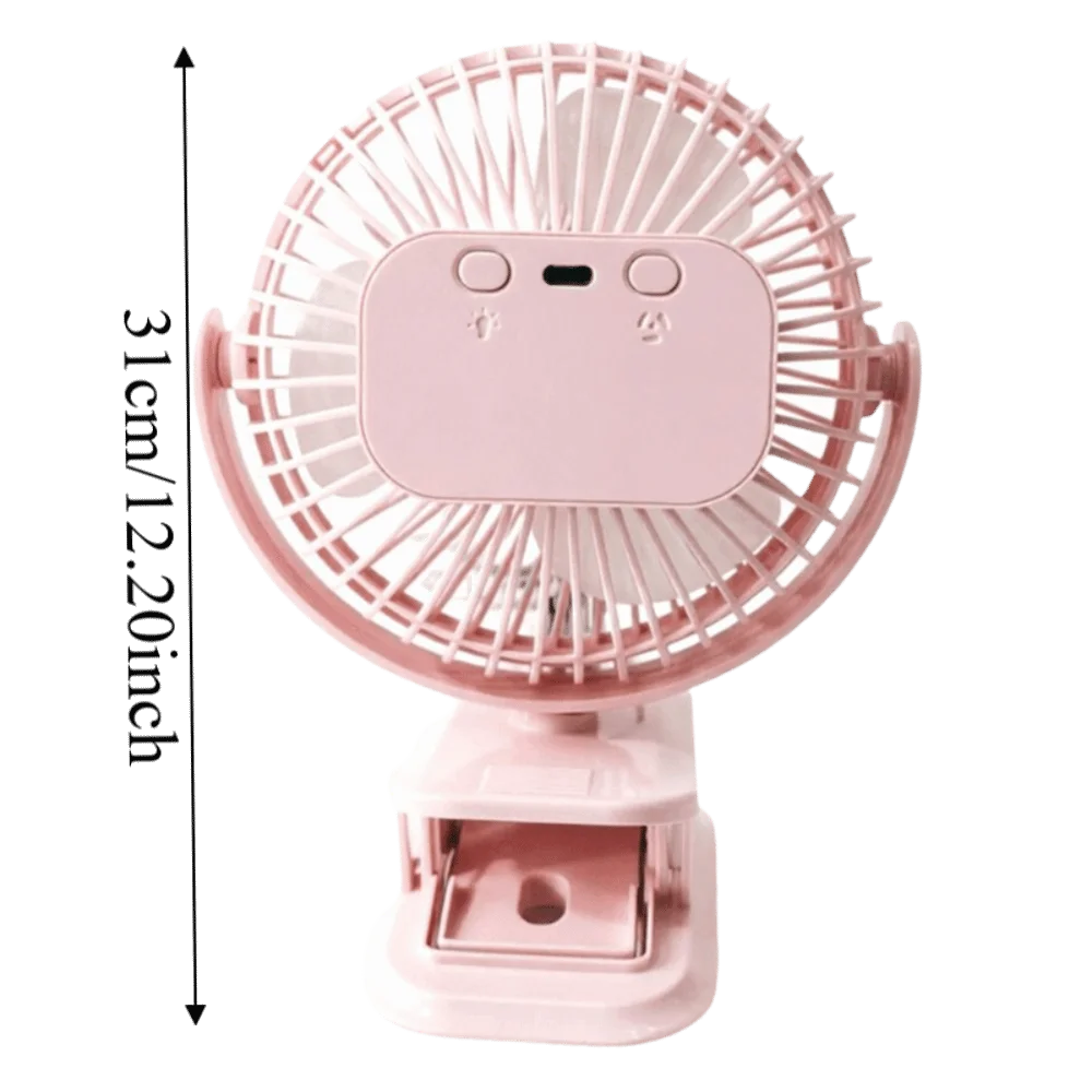 USB Rechargeable Clip-On Fan Light Combo – Silent & Portable Clip-On Fan Light Axl