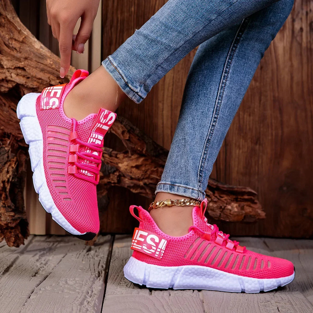 AZGB Pink Mesh Sneakers – Lightweight Women's Sports Shoes Athletic Sneakers Axl