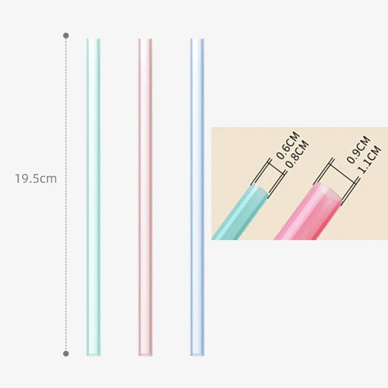 6-Pack Reusable Silicone Straws BPA-Free with Cleaning Brush Reusable Drinking Straws Axl
