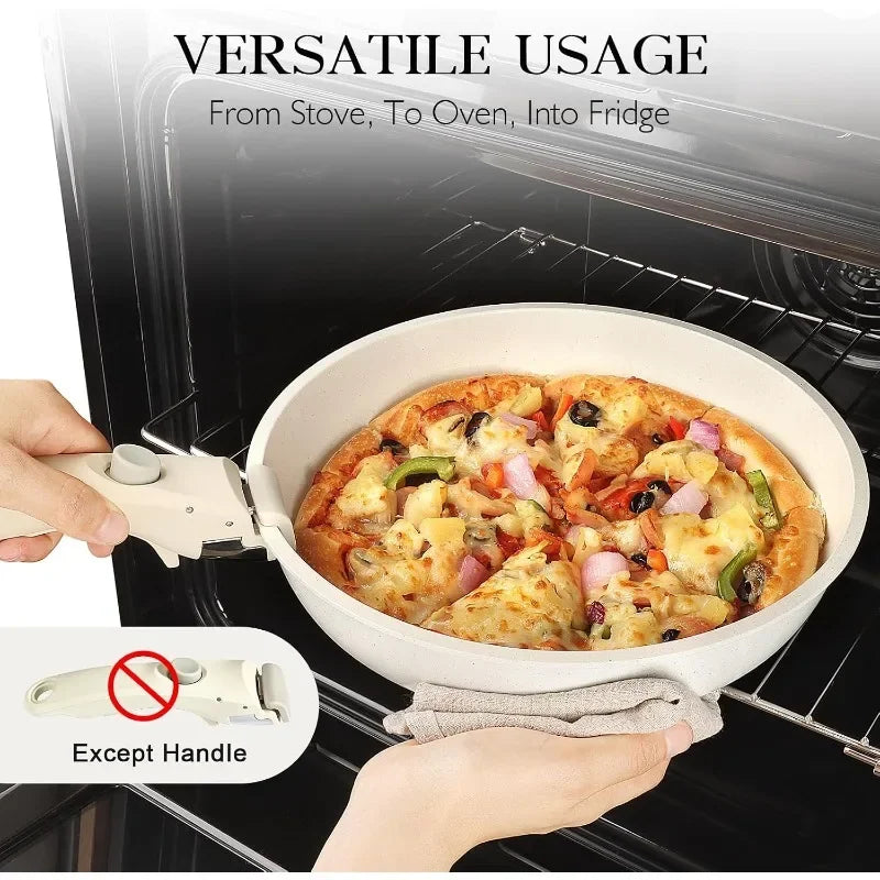 5-Piece Nonstick Ceramic Cookware Set – Detachable Handle & Induction Nonstick Cookware Set Axl