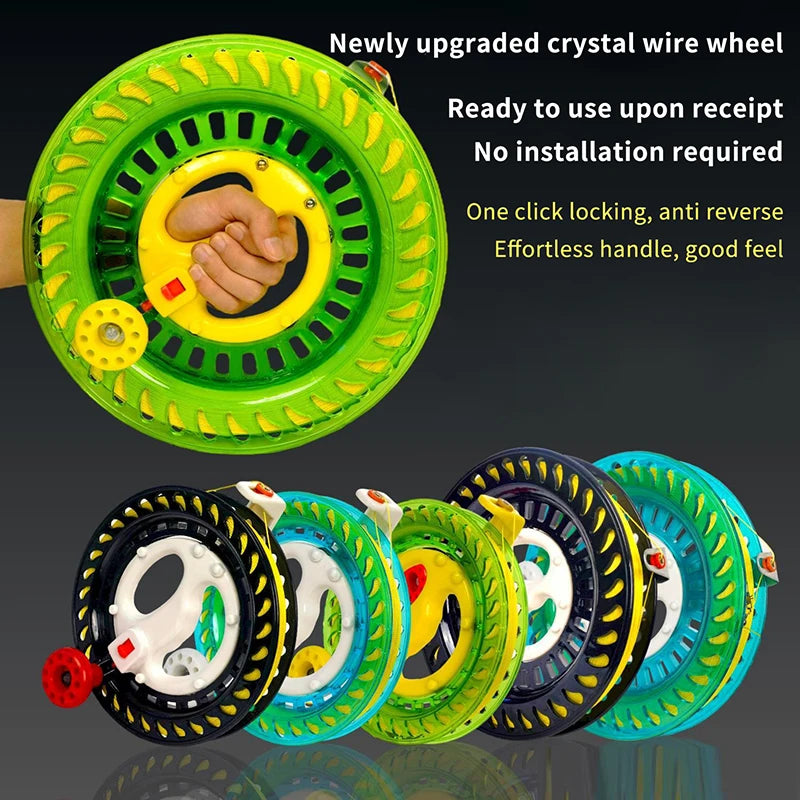 Kite Reel Winder Round Grip Handle 100–400M Flying Tool Kite Reel Winder Axl