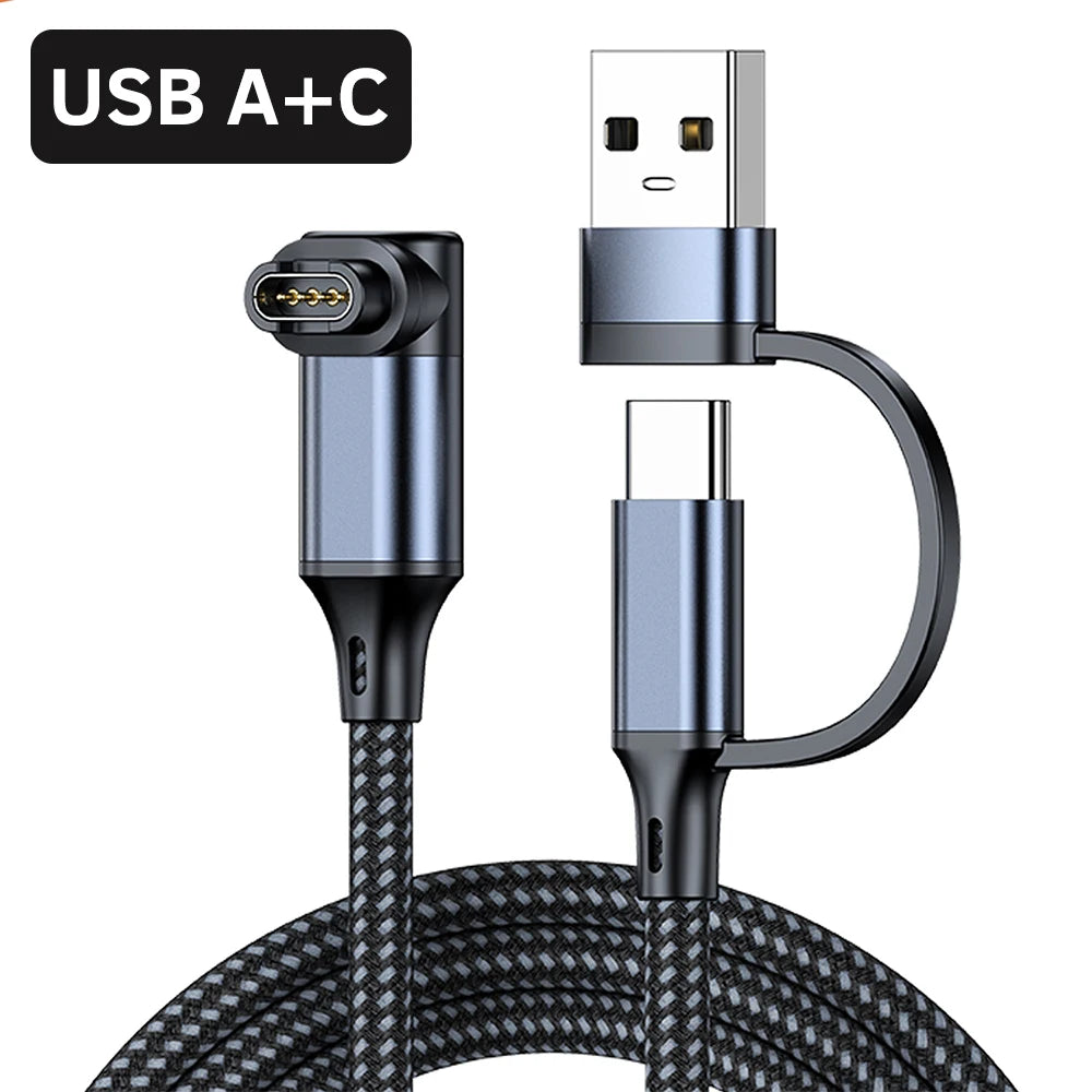 Type-C USB Charger Cable for Garmin Fenix, Venu & Forerunner Smartwatch Charger Cable Axl USB and A Blue