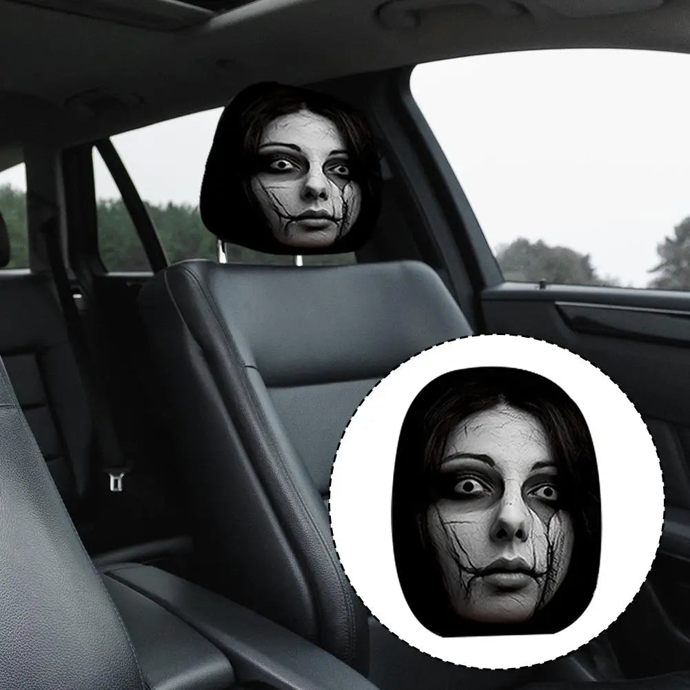 2-Pack Horror Car Headrest Covers | Universal Sedan SUV Truck Fit Car Headrest Cover Axl