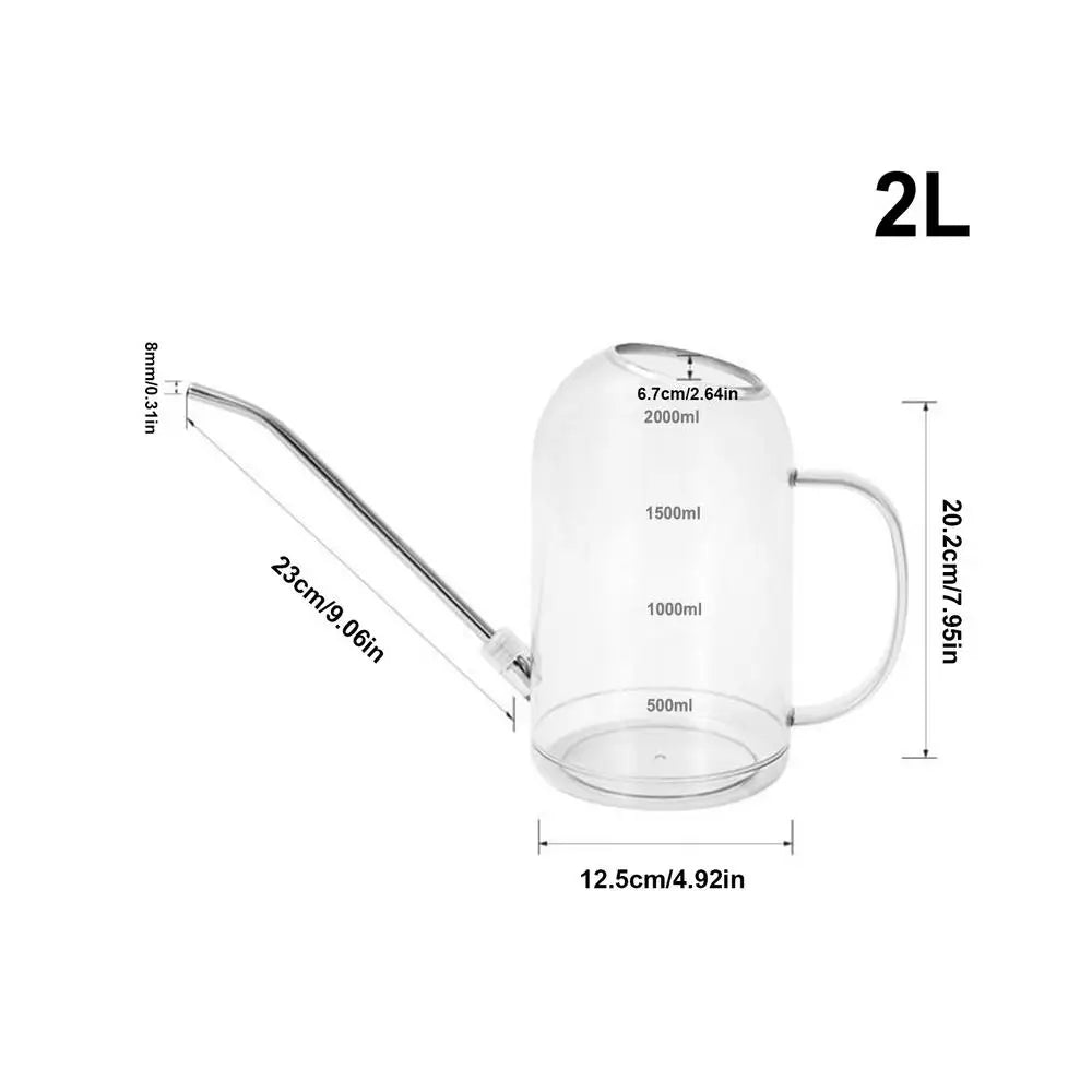 2L Long Spout Watering Can – Indoor & Garden Plant Care Garden Watering Can Axl White