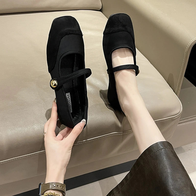 Women's Mary Jane Flats – Retro Buckle Strap Ballet Loafers Women's Flat Shoes Axl