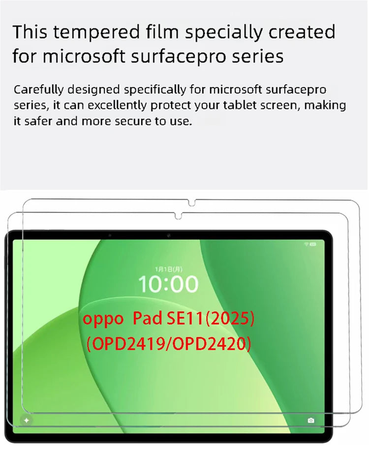 2-Pack Tempered Glass Screen Protector – OPPO Pad SE 11" 2025 Tablet Screen Protector Axl
