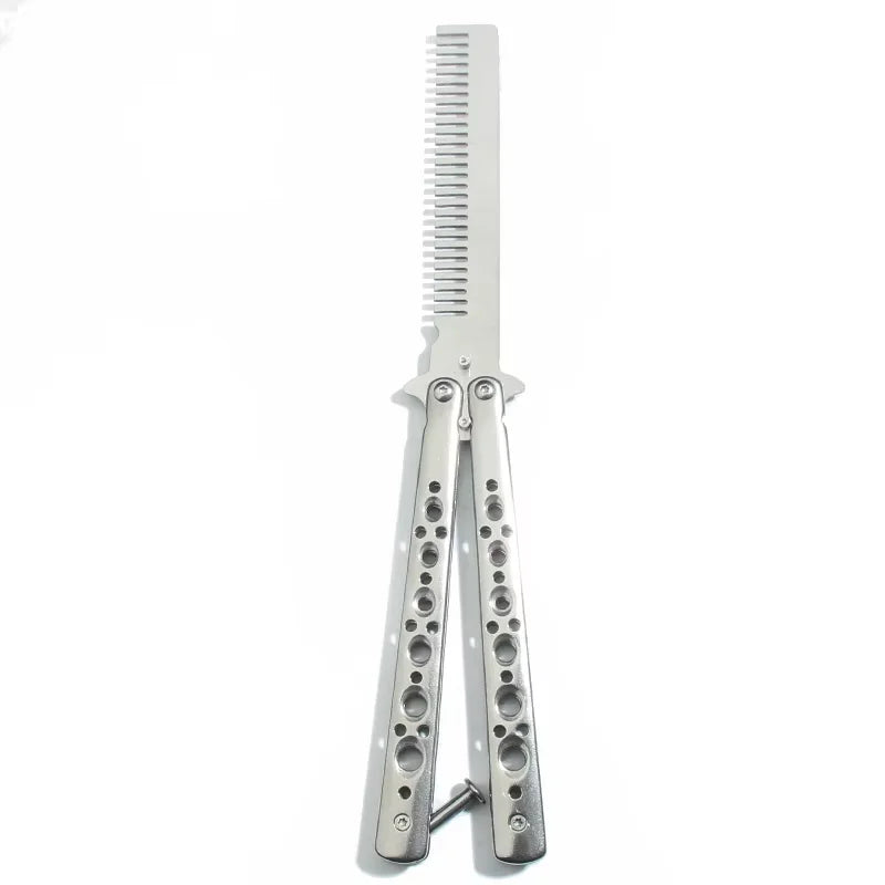 Stainless Steel Folding Butterfly Swing Comb | Hair Styling Folding Hair Comb Axl GRAY