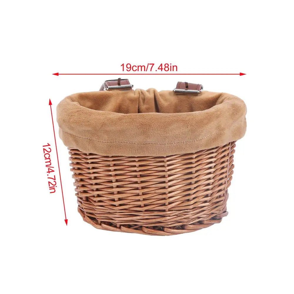 Wicker Rattan Kids Bike Basket – Handlebar Bicycle Storage Kids Bike Basket Axl B