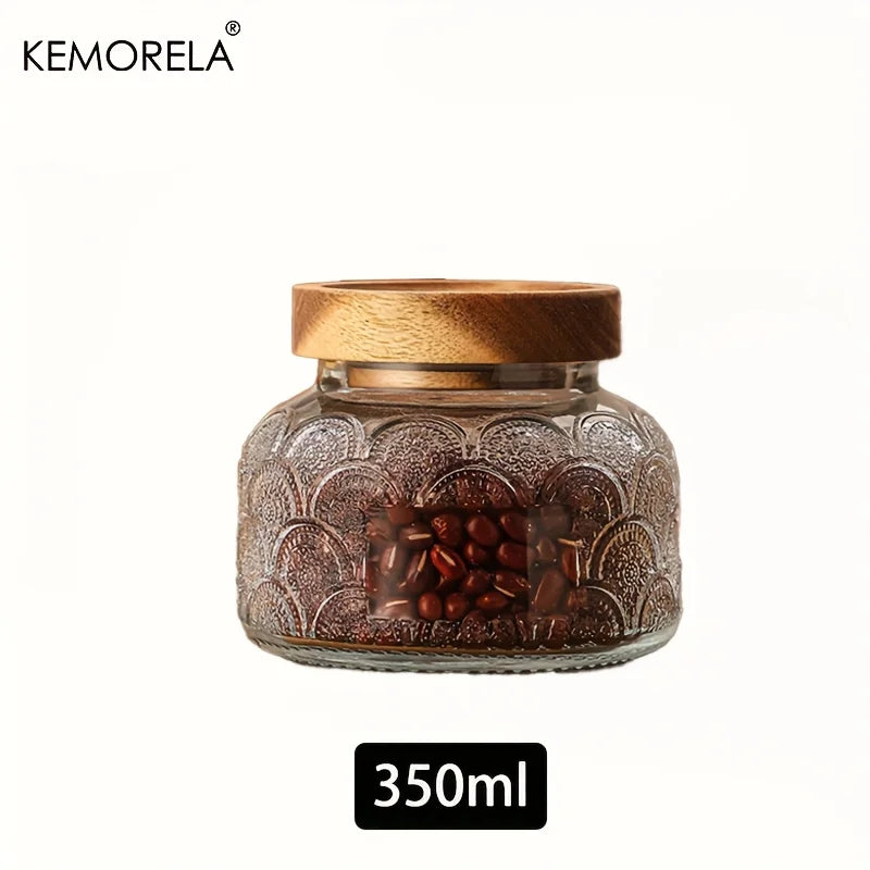 Retro Crabapple Airtight Glass Storage Jars | 1 or 3 Pcs Set Glass Storage Jars Axl 350ml
